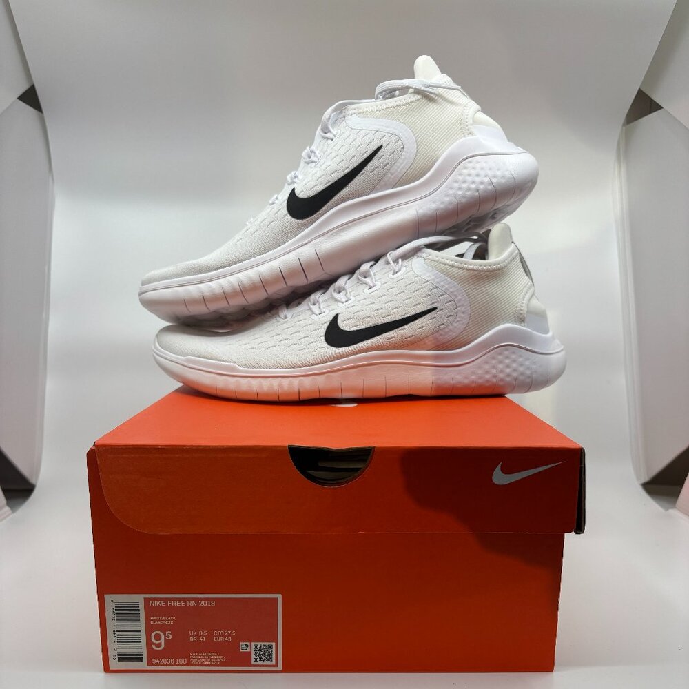 Nike Free RN 2018 - White Men's 9.5 - 942836-100 - NWT